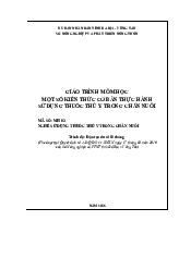 Giáo trình nghề sử dụng  thuốc thú ý trong chăn nuôi | Đại học Lâm Nghiệp