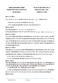 Bộ đề tham khảo tuyển sinh lớp 10 năm 2020 – 2021 môn Toán sở GD&ĐT TP HCM