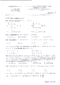 Đề thi HK1 Toán 11 năm học 2019 – 2020 sở GDKHCN Bạc Liêu