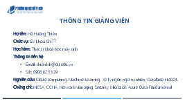 Giới thiệu môn học Điện toán đám mây