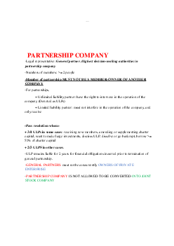 Partnership Company - Lecture