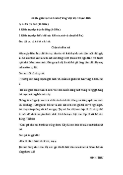 Đề thi giữa học kì 2 môn Tiếng Việt lớp 3 Cánh Diều