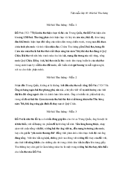 Văn mẫu lớp 10: Tổng hợp mở bài Cảm xúc mùa thu của Đỗ Phủ | Cánh diều