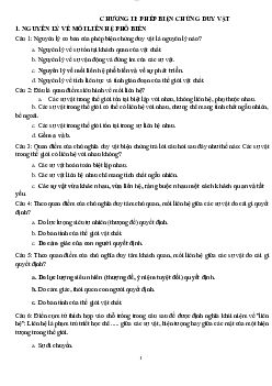 Trắc nghiệm Triết học Mác Lênin (có đáp án)