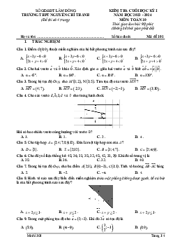 Đề cuối kỳ 1 Toán 10 năm 2023 – 2024 trường THPT Nguyễn Chí Thanh – Lâm Đồng