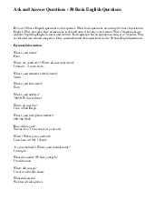 Ask and Answer Questions - 50 Basic English Questions | Tiếng Anh 10