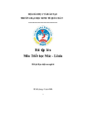 Bài tập lớn triết về bản chất con người - Triết học Mác Lenin| Đại học Kinh Tế Quốc Dân