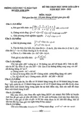 Đề chọn học sinh giỏi Toán 9 năm 2024 – 2025 phòng GD&ĐT Anh Sơn – Nghệ An