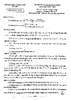 Đề Toán tuyển sinh lớp 10 năm học 2019 – 2020 sở GD&ĐT Hà Nội (chuyên Toán)