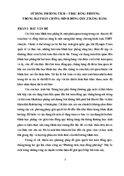 Sử dụng phương tích – trục đẳng phương trong bài toán chứng minh đồng quy, thẳng hàng