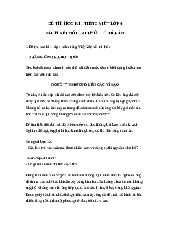 Đề ôn thi học kì 1 môn Tiếng Việt 4 Kết nối tri thức - Đề số 1