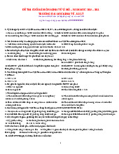 ĐỀ THI CUỐI KÌ MÔN KINH TẾ VĨ MÔ – NĂM HỌC 2010 – 2011 | Trường Đại học Kinh Tế - Luật