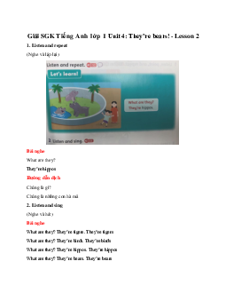 Giải Tiếng Anh lớp 1 Unit 4: They’re bears! - Lesson 2 SGK | Family & Friends