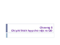Chương 8: Chi phí thích hợp cho việc ra QĐ | Bài giảng môn kế toán quản trị | Đại học Bách khoa hà nội