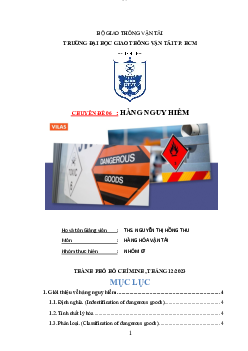 Hàng nguy hiểm (dangerous cargoes) - Logistics vận tải hàng hóa | Trường Đại học Giao thông Vận Tải