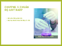 Chương 3: Chuẩn bộ AXIT BAZƠ | Bài giảng môn Hóa phân tích | Đại học Bách khoa hà nội