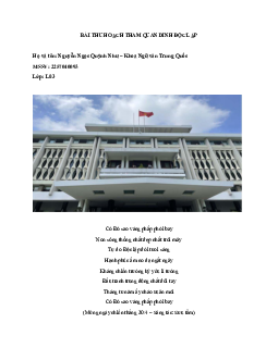 BÀI THU HOẠCH THAM QUAN DINH ĐỘC LẬP | Lịch Sử Đảng Cộng Sản Việt Nam | Đại học Khoa học Xã hội và Nhân văn, Đại học Quốc gia Thành phố HCM