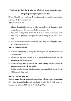 Trình bày ý kiến về một vấn đề xã hội trong tác phẩm nghệ thuật hoặc trong tác phẩm văn học | Soạn văn 11 Chân trời sáng tạo