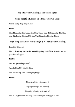 Soạn bài Vàm Cỏ Đông trang 85 | Tiếng việt 3 Chân trời sáng tạo