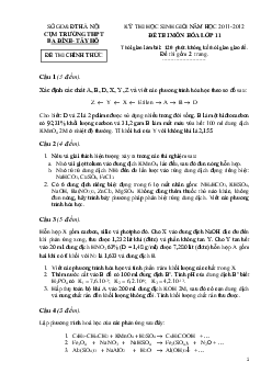 Đề thi Olympic cụm trường THPT Ba Đình - Tây Hồ năm học 2011 - 2012 môn Hóa lớp 11