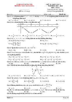 Đề thi thử TN THPT 2024 lần 1 môn Toán trường THPT Minh Châu – Hưng Yên