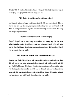 Văn mẫu Viết 3 - 4 câu về tình cảm của em với người thân hoặc bạn bè (3 mẫu) | Kết nối tri thức