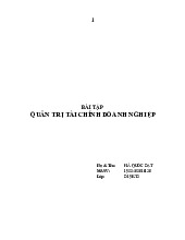 Bài Tập Quản Trị Tài Chính Doanh Nghiệp - Đ19KT - Có Đáp Án