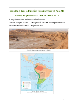 Giải Địa lí 7 Bài 16: Đặc điểm tự nhiên Trung và Nam Mỹ | Kết nối tri thức