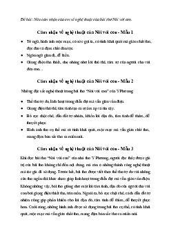 Nêu cảm nhận của em về nghệ thuật của bài thơ Nói với con | Văn mẫu 7 Kết nối tri thức