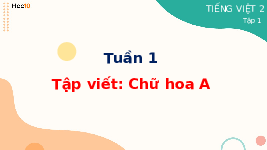 Giáo án điện tử Tiếng việt 2 Bài 1 Cánh diều:  Bé mai đã lớn - Viết chữ hoa A