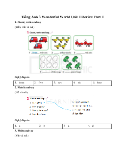 Giải BT Tiếng Anh 3 Wonderful World Unit 1 Review Part 1
