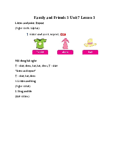 Family and Friends 3 Unit 7 I'm wearing a blue skirt Lesson 3