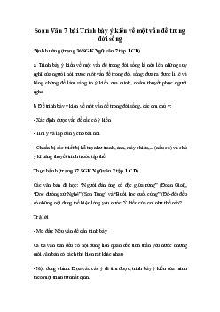 Soạn bài Trình bày ý kiến về một vấn đề trong đời sống | Ngữ văn 7 sách Cánh diều