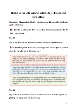 Giải Hoạt động trải nghiệm 6: Em với nghề truyền thống | Kết nối tri thức