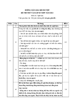 Đáp án đề thi thử vào lớp 10 môn Ngữ văn 2023 - Đề 3