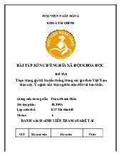 Bài tập lớn: Giá trị truyền thống trong gia đình Việt Nam hiện nay môn Chủ nghĩa xã hội khoa học | Học viện Ngân hàng