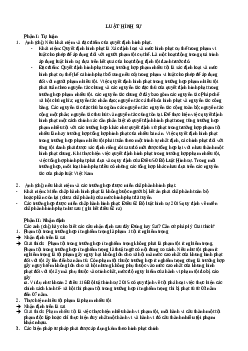Bài tập môn Luật hình sự | Trường Cao đẳng Công nghệ Và Quản trị Sonadezi