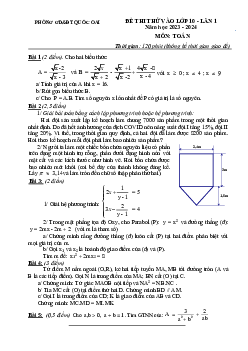 Đề thi thử Toán vào 10 lần 1 năm 2023 – 2024 phòng GD&ĐT Quốc Oai – Hà Nội