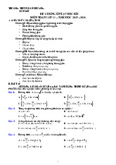 Đề cương học kì 1 Toán 11 năm 2025 – 2026 trường THPT Xuân Phương – Hà Nội