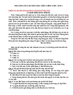 Đề cương ôn tập học kì 2 môn Tiếng Việt 3 | Cánh diều