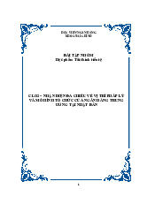 Bài Tập: Nhận Diện Đa Chiều Về Vị Trí Pháp Lý Và Mô Hình Tổ Chức Của Ngân Hàng Trung Ương Tại Nhật Bản | Tài Chính Tiền Tệ