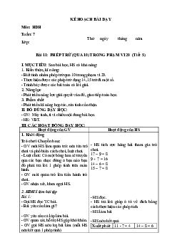 Giáo án buổi chiều môn Toán 2 sách Kết nối tri thức với (Cả năm) | Tuần 7