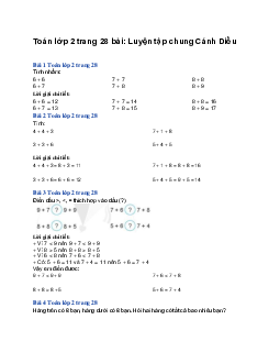Toán lớp 2 trang 28 bài: Luyện tập chung | Cánh Diều