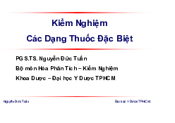 Kiểm nghiệm các dạng thuốc đặc biệt - Kiểm nghiệm thuốc | Trường Đại học Y - Dược Huế