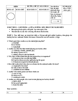 Đề thi chọn học sinh giỏi Tiếng Anh 9 cấp tỉnh thành phố năm 2022 (có đáp án)