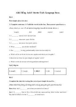 Giải Tiếng Anh 8 Starter Unit: Language focus | Friends Plus