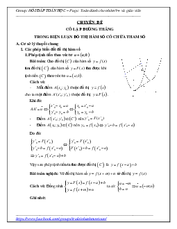Chuyên đề cô lập đường thẳng trong biện luận đồ thị hàm số có chứa tham số Toán 12