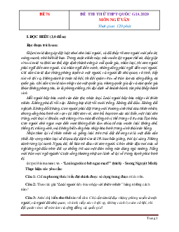 TOP 10 đề thi thử THPT Quốc gia năm 2020 môn Ngữ văn - Tập 8 (có đáp án)