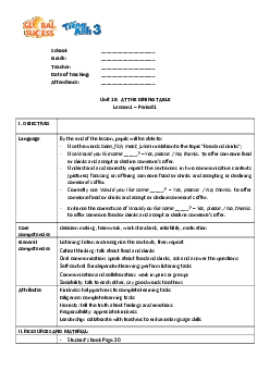 Unit 15: At the dining table | Giáo án Tiếng Anh 3 | Global Success