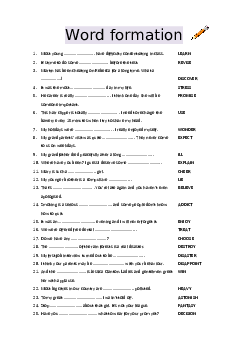 Top 25 câu Word formation trình độ cơ bản